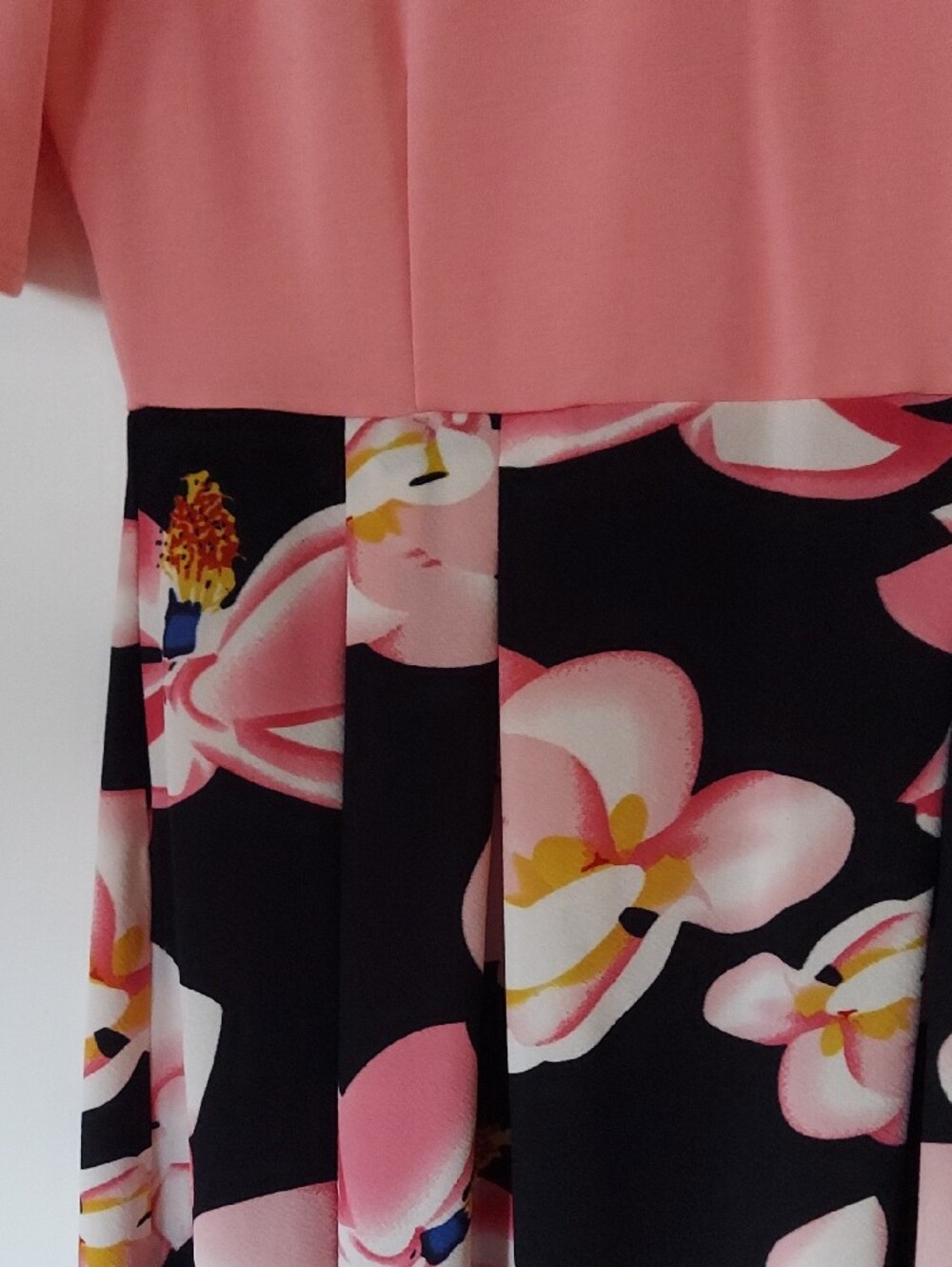 Oasis Pink & Black Floral Midi Dress Size XL - Picture 3 of 6